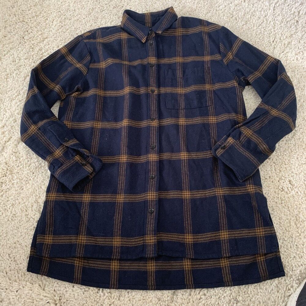 Madewell Shirt Womens Sz XXS Blue Plaid Flannel Long Sleeve Button Up - Picture 6 of 6